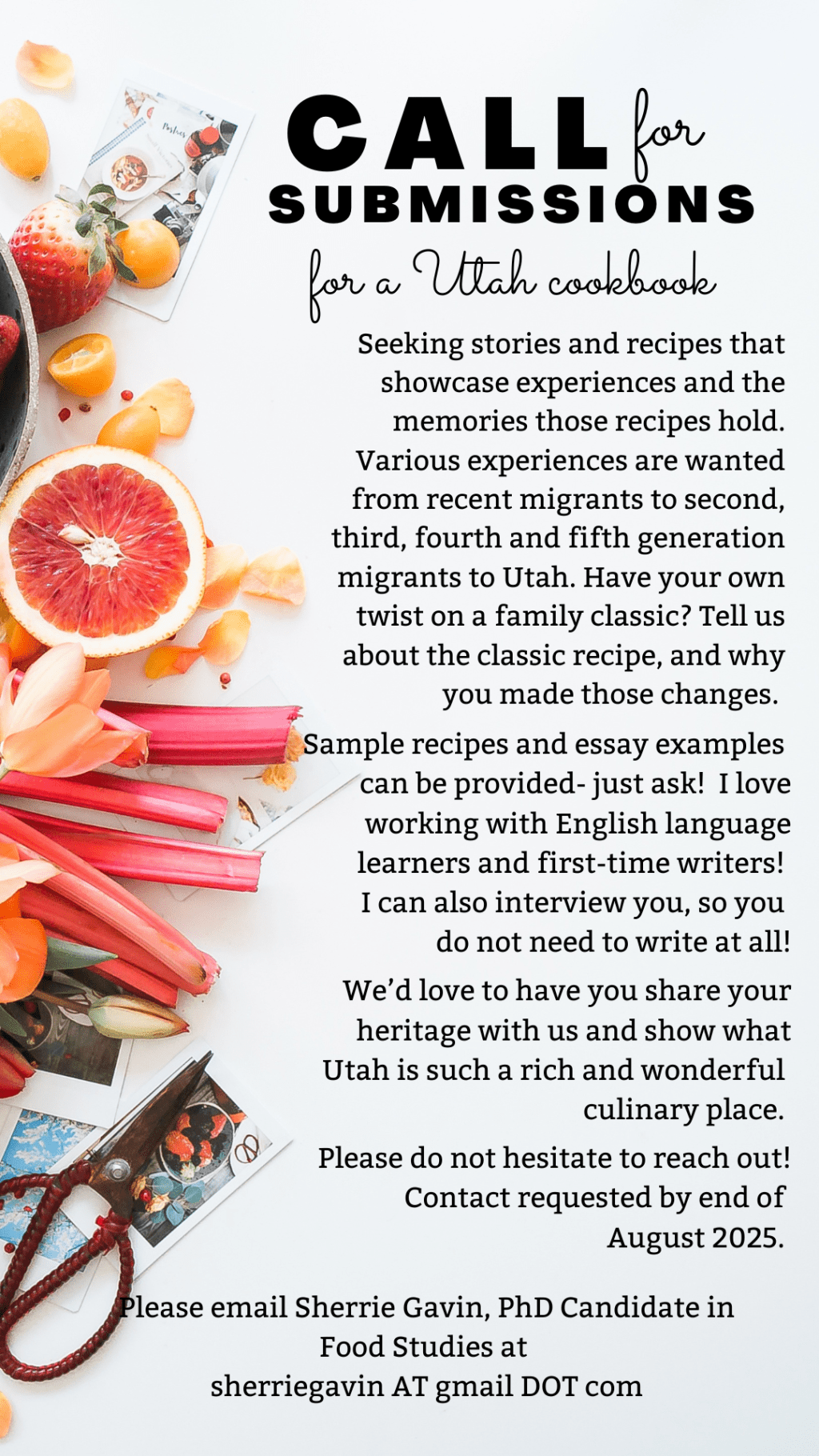 Call for Cookbook Submissions